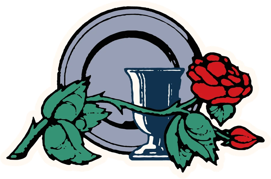 The Briarpatch emblem: a plate, a goblet and a rose